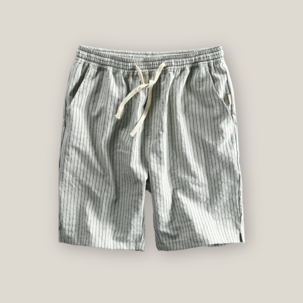 Viventi | Men's Casual Striped Linen Shorts