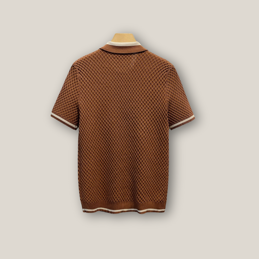 Viventi | Men's Casual Cotton Zip Polo