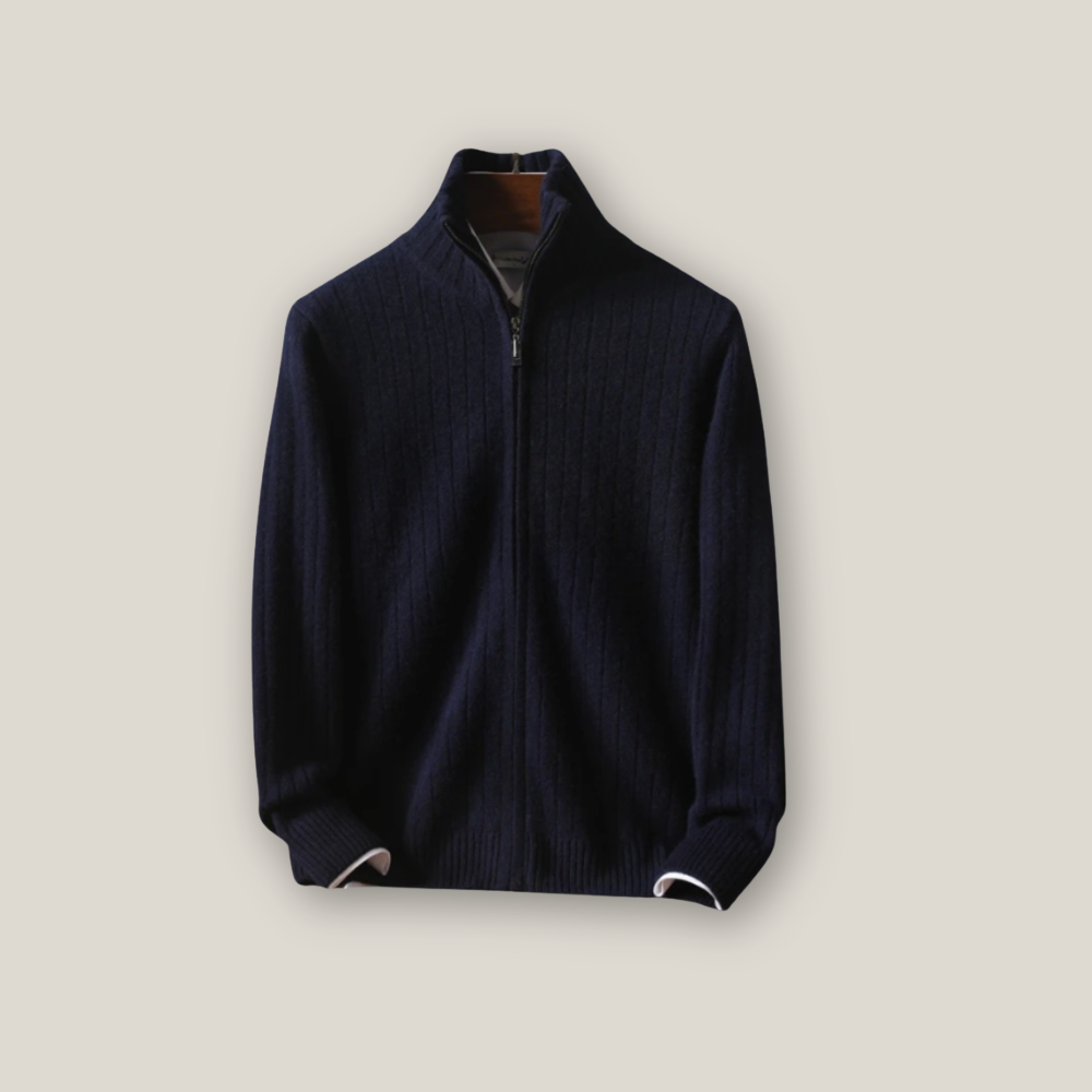 Viventi | Pull décontracté en laine mérinos avec fermeture éclair pour homme