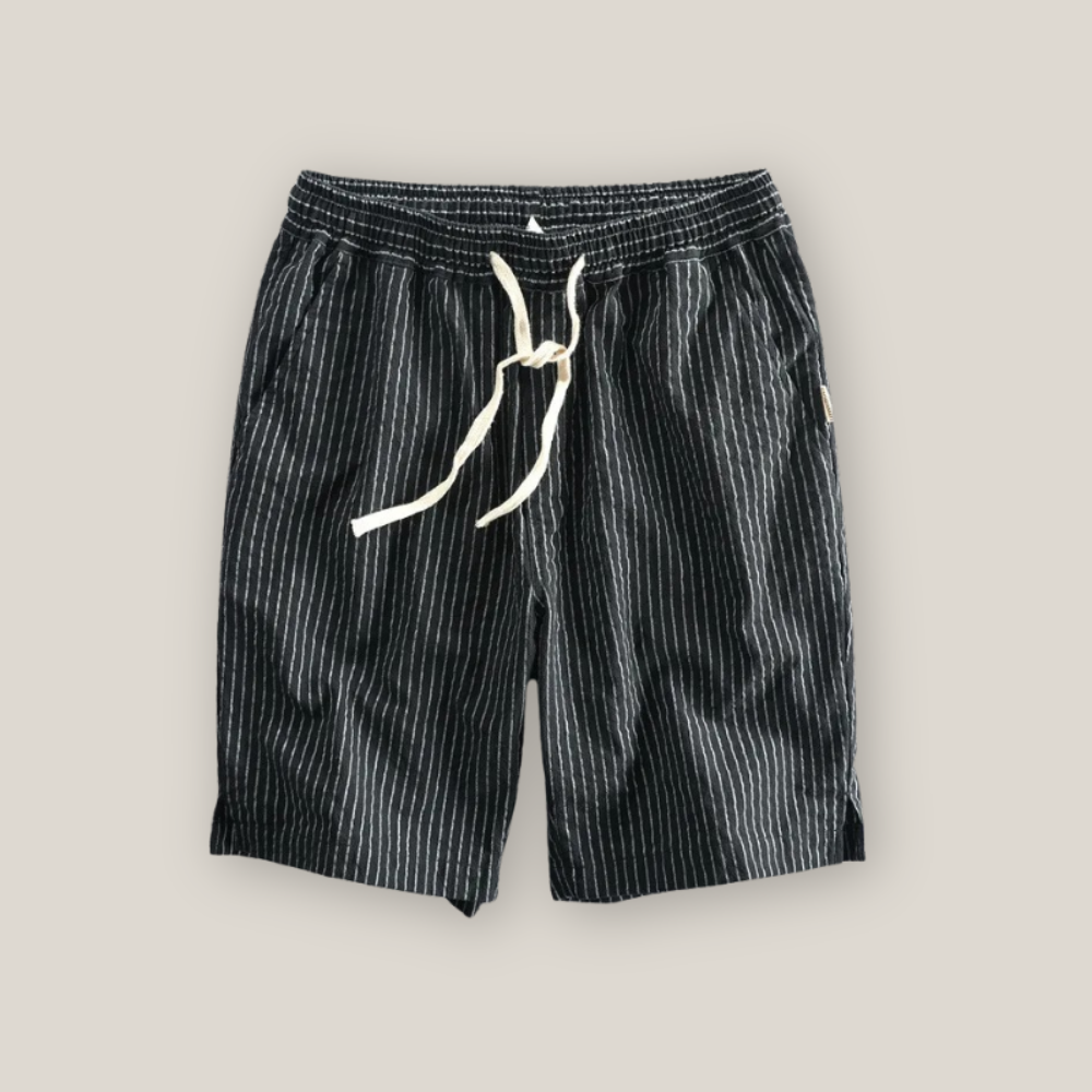 Viventi | Men's Casual Striped Linen Shorts