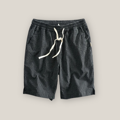 Viventi | Men's Casual Striped Linen Shorts