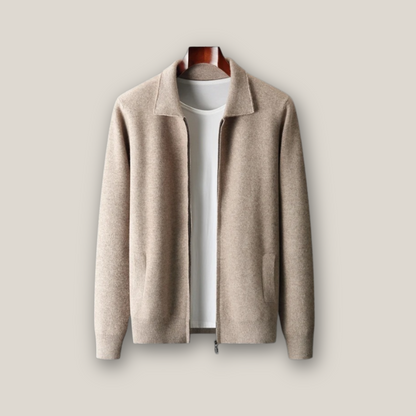 Viventi | Men's Casual Wool Zip Up Cardigan