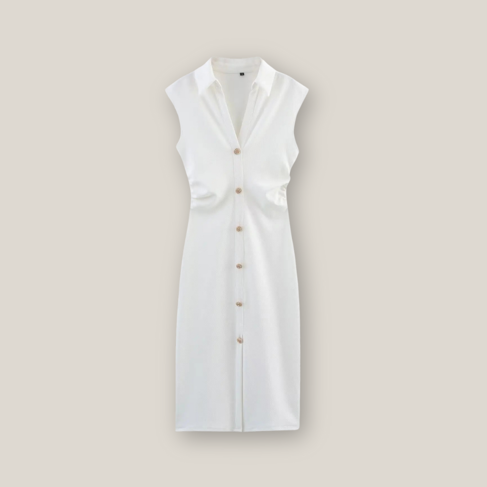 Viventi | Women's Elegant Midi Sleeveless Dress