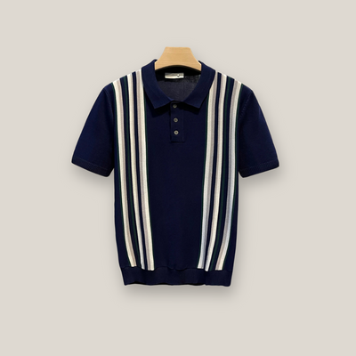 Viventi | Men's Casual Cotton Striped Polo