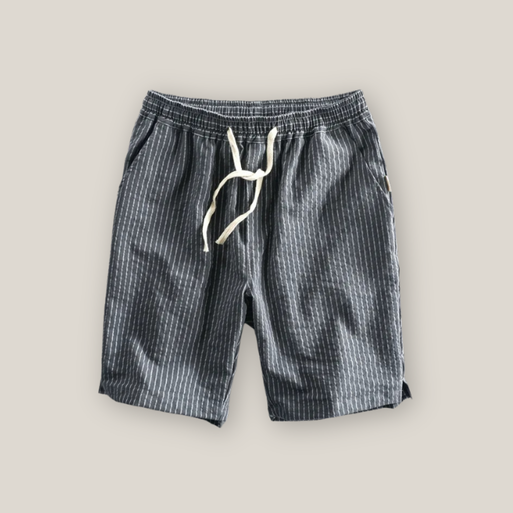 Viventi | Men's Casual Striped Linen Shorts