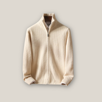 Viventi | Pull décontracté en laine mérinos avec fermeture éclair pour homme