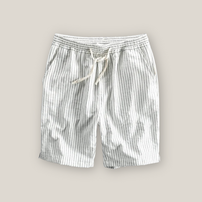 Viventi | Men's Casual Striped Linen Shorts
