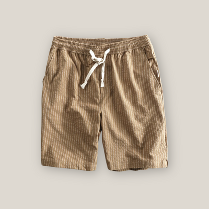 Viventi | Men's Casual Striped Linen Shorts