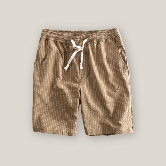 Viventi | Men's Casual Striped Linen Shorts