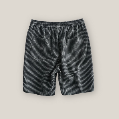 Viventi | Men's Casual Striped Linen Shorts