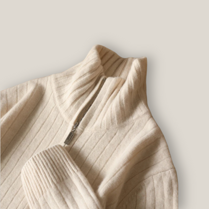 Viventi | Pull décontracté en laine mérinos avec fermeture éclair pour homme