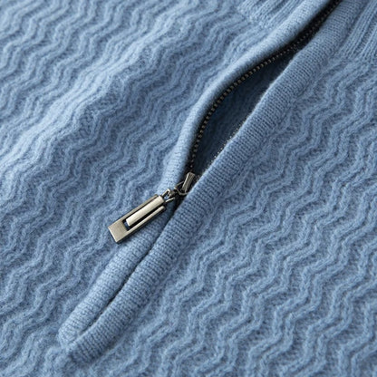Viventi | Pull décontracté en laine à quart de zip pour homme