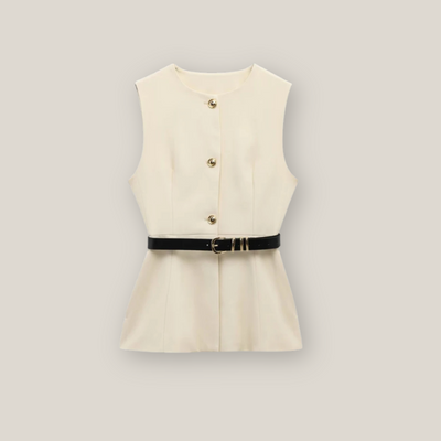 Viventi | Women's Casual Long Waistcoat With Belt
